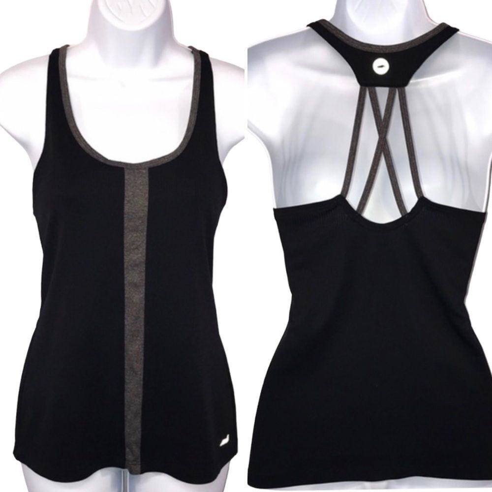 Avia Black Strappy Back Athletic Activewear Tank Top Sz. Small
